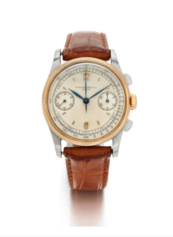Patek Philippe, Ref 130 Stainless Steel And Yellow Gold Chronograph Wristwatch Made in 1941 (Ref 130 Cronografo in acciaio e oro giallo 1941). Estimate: 60,000 - 80,000 EUR