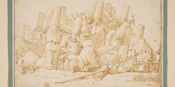 Giovanni Battista Tiepolo, A Large Group of Punchinelli (est. £150,000–£200,000). Photo courtesy of Dreweatts.
