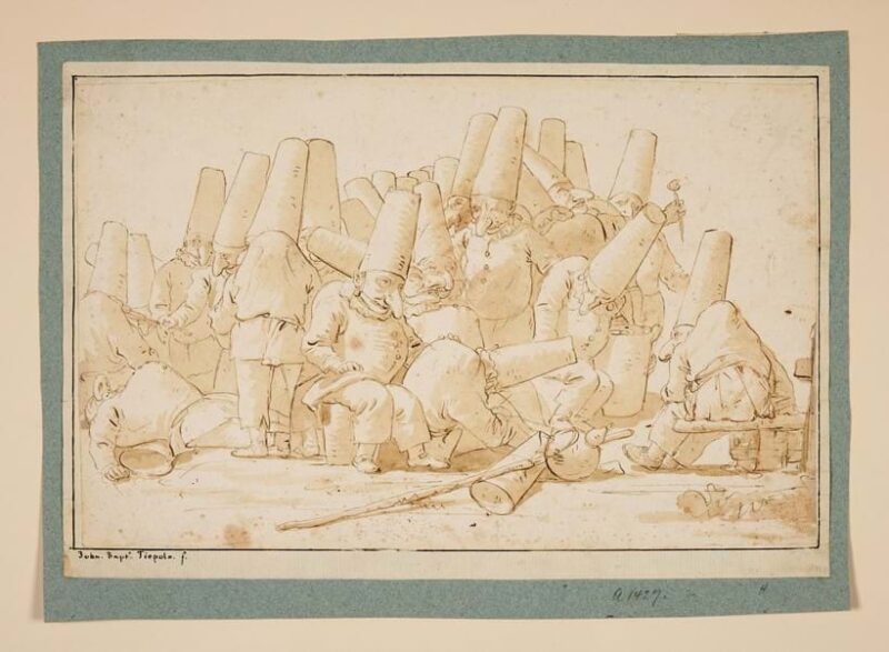Giovanni Battista Tiepolo, A Large Group of Punchinelli (est. £150,000–£200,000). Photo courtesy of Dreweatts.