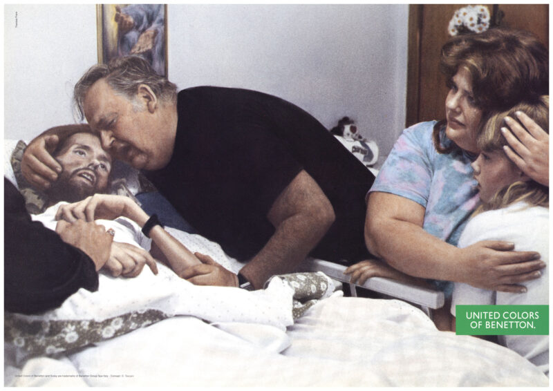 David Kirby, 1992, Aids, photo Therèse Frare, concept Oliviero Toscani
