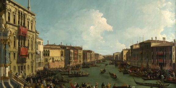 1. Giovanni Antonio Canal detto Canaletto, Regata sul Canal Grande, 1740 circa. Londra, National Gallery
