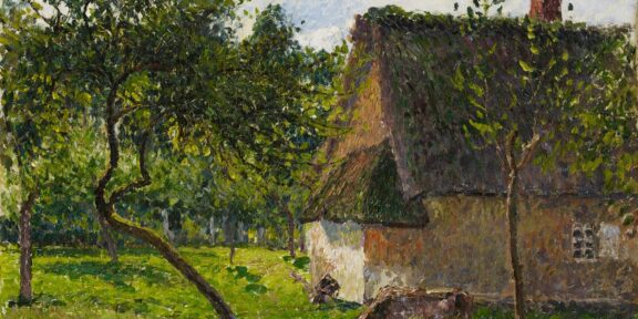 Camille Pissarro, Verger à Varengeville avec vache (Un clos à Varengeville) (Lot.27 stima 500.000 € – 700.000 €)