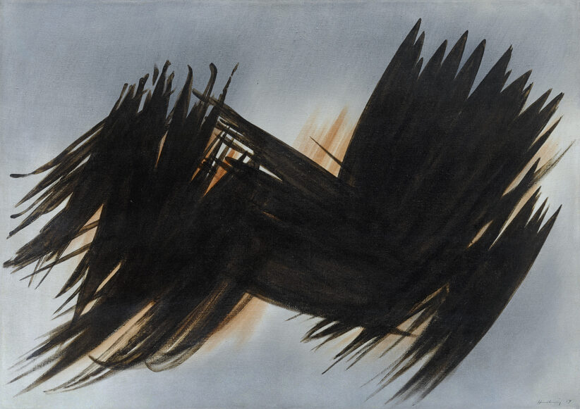 Hans Hartung (Lipsia 1904 - 1989 Antibes), T 1959-5, 1959, olio su tela, 65 x 91,5 cm, asta di “Arte Contemporanea I”, 1 dicembre 2021, stima € 350.000 - 400.000