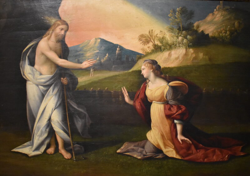 GAROFALO (BENVENUTO TISI) ( Canaro , 1476 o 1481 – Ferrara , 1559 ) Noli me tangere 1520 circa – 1525 circa olio su tavola, 69 x 100 cm Ferrara, Pinacoteca Nazionale