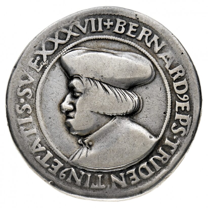 Tallero del 1520 di Bernardo II di Cles, vescovo – principe di Trento, valutato 3.000 euro
