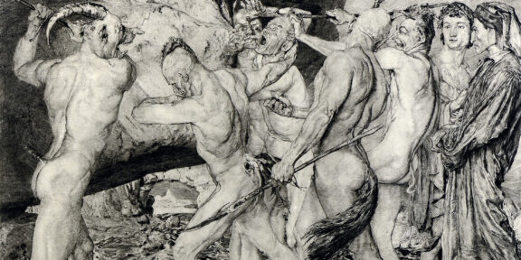 Otto Greiner (Lipsia 1869 – Monaco 1916) Dante e Virgilio all’Inferno 1896 – bulino - Collezione privata