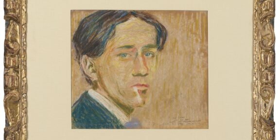 Lotto 24: Gino Severini, "Autoritratto", 1907-1908, pastello su cartoncino, cm 27,8x32,4.