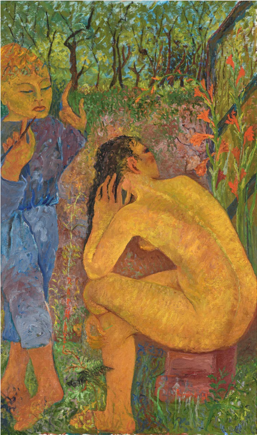 Antonietta Raphaël Io e i miei fantasmi, 1961 olio su tela / oil on canvas, cm 123,5x74 Collezione Berti, Roma 