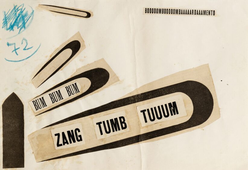 MARINETTI. Zang Tumb Tuuum. 1915. Historic collage, exhibited several times in major international museums_est 75,000-100,000€