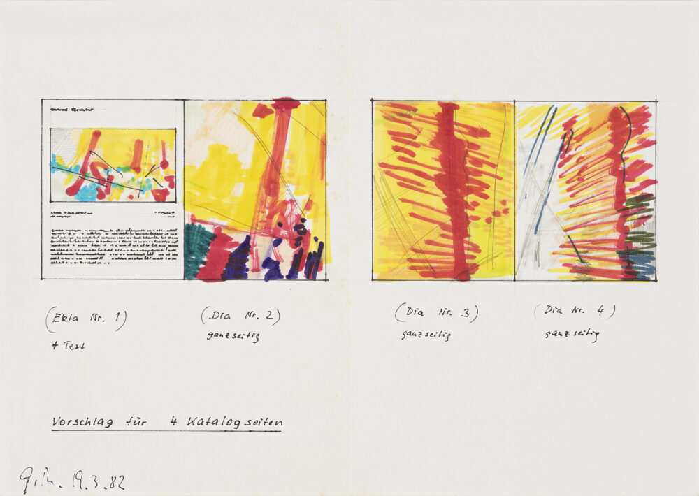 Gerhard Richter, Bozzetto per la realizzazione di un catalogo di 4 pagine. Stima 20-30 mila euro. Foto Ochsenreiter