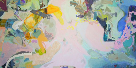 Victoria Stoian, Codri Earthquake 17'', tecnica mista su tela, 2016, cm 90x170, courtesy Alberto Peola Arte Contemporanea