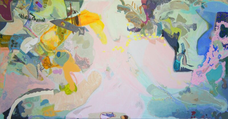 Victoria Stoian, Codri Earthquake 17'', tecnica mista su tela, 2016, cm 90x170, courtesy Alberto Peola Arte Contemporanea