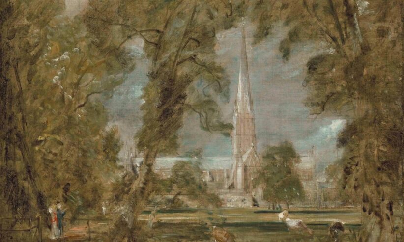 John Constable, Salisbury Cathedral from the Bishop's Grounds,1823.