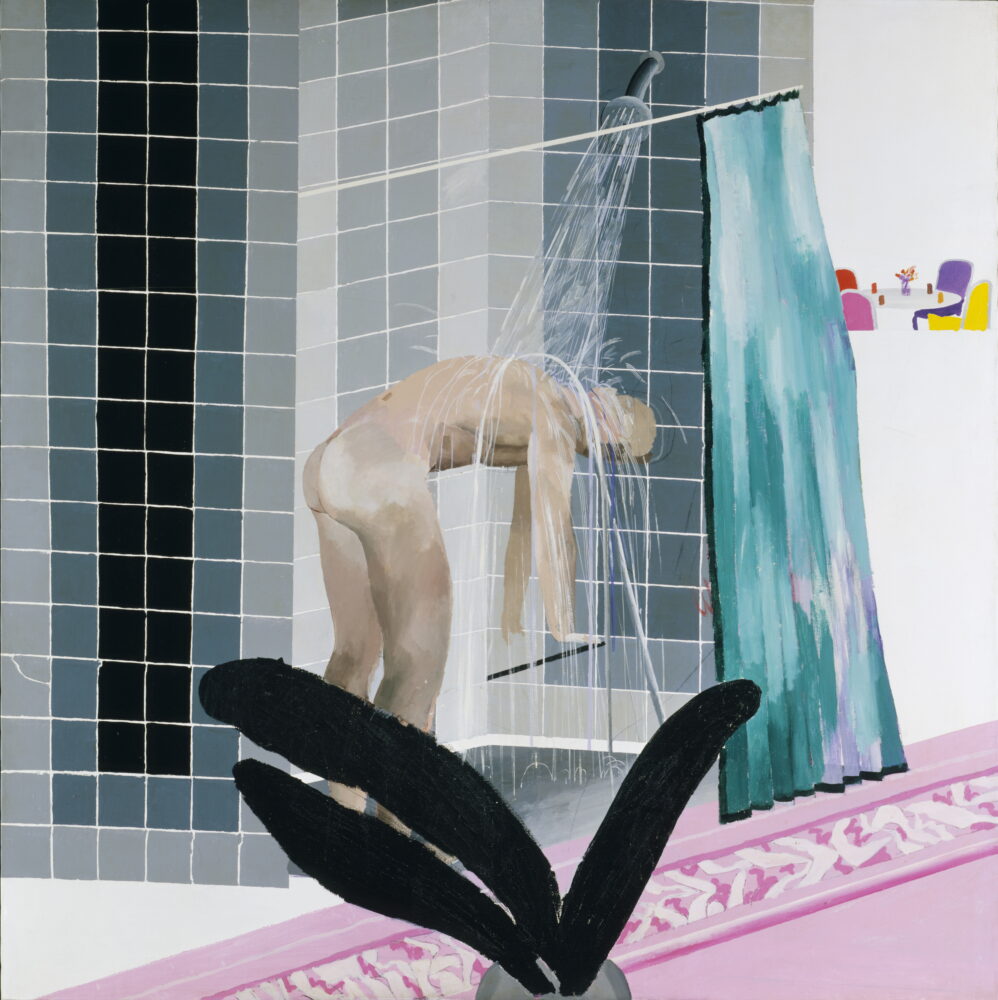 Man in Shower in Beverley Hills 1964 painting Acryllic on canvas 1673 x 1670mm