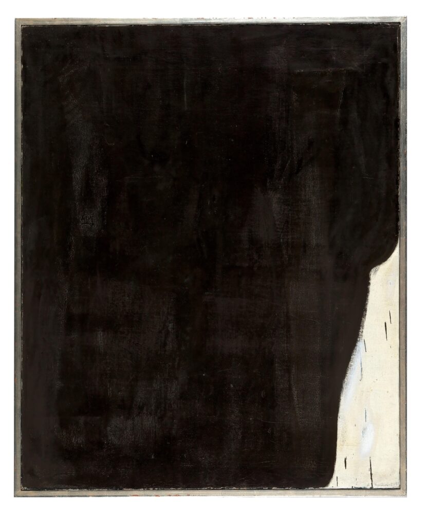 Arnulf Rainer (nato a Baden presso Vienna nel 1929) Schwarze Übermalung, 1953/54, olio su tela, 92 x 75 cm, prezzo realizzato  € 215.500