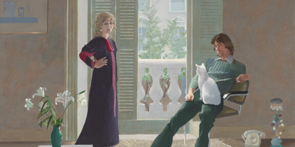 David Hockney Mr. and Mrs. Clark and Percy, 1970-71 Acrylic on canvas, 213.4 x 304.8 cm Tate: Presented by the Friends of the Tate Gallery 1971 © David Hockney