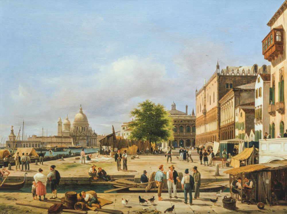  Canella G. - Venezia, Riva degli Schiavoni, 1834, olio su tela 63 x 53 cm