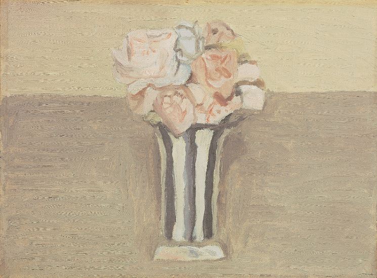 Giorgio Morandi, Fiori, olio su tela, 1950-1951, cm 26 x 35,2, Collezione privata
