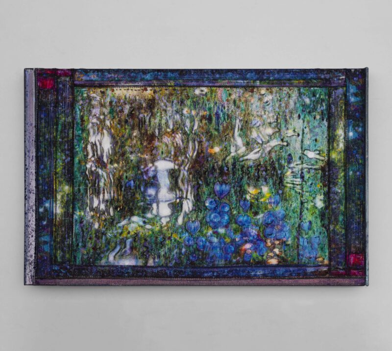 Kristian Touborg, Pond Portal (Delphinium), 2021, 60 x 95 cm, Courtesy l'artista e NOVO - Eduardo Secci, Firenze, Milano