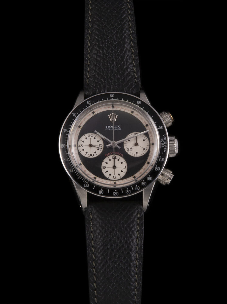 Rolex Daytona “Paul Newman” 6240 wide t swiss t, Three color black dial, circa 1969, € 278.070,00.