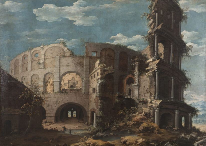 Dipinto veduta del Colosseo di Dirck Verhaert. Stima € 30000-40000. Aggiudicazione € 55.000