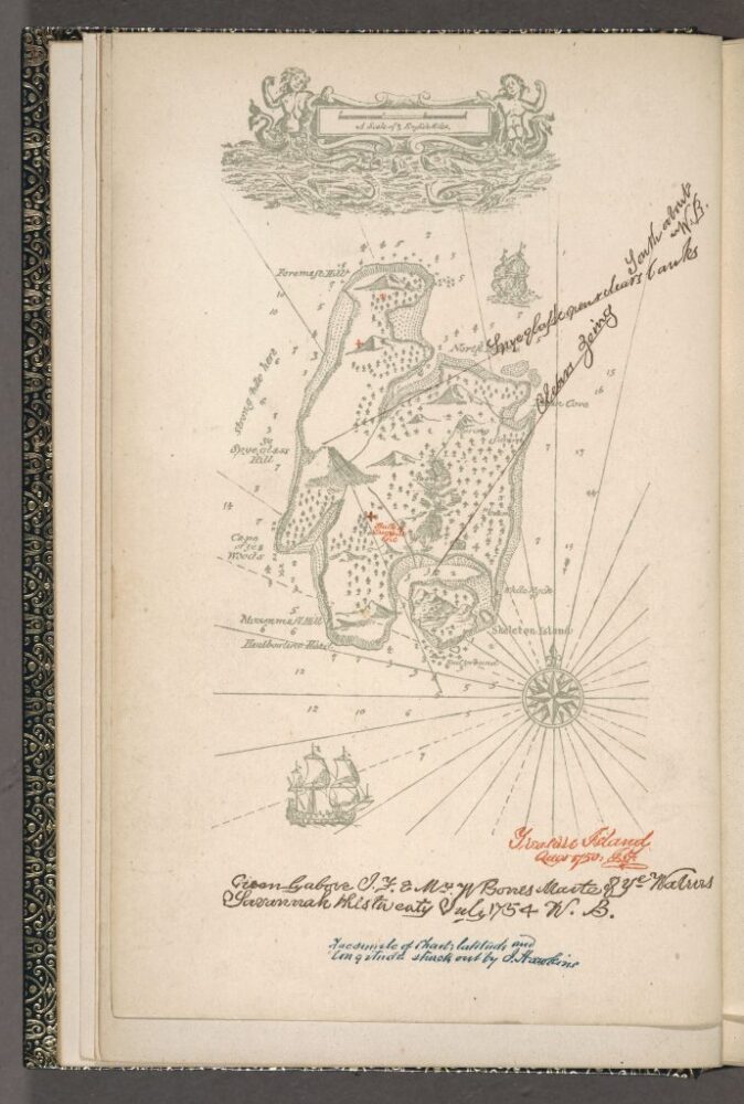 A map from Robert Louis Stevenson’s Treasure Island (1883). Courtesy of The Huntington Library, Art Museum, and Botanical Gardens.