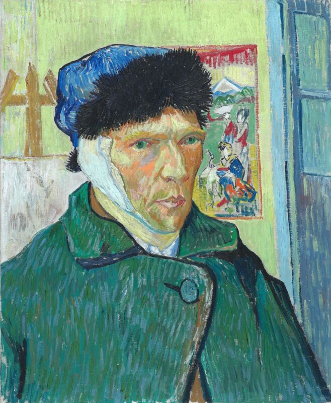 Vincent Van Gogh, Autoritratto con orecchio bendato, 1889, olio su tela, 60.5 x 50 cm. Londra, The Courtauld Institute Of Art