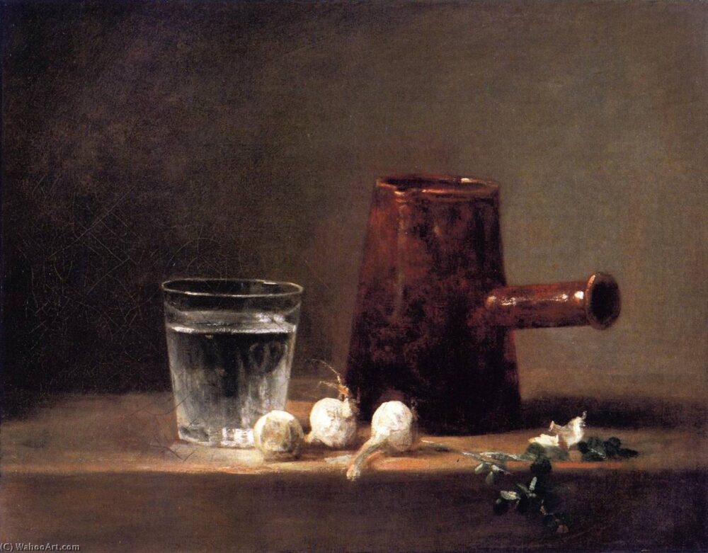 Jean-Baptiste Siméon CHARDIN (1699-1779), Il bicchiere d’acqua e la tazza di caffè 