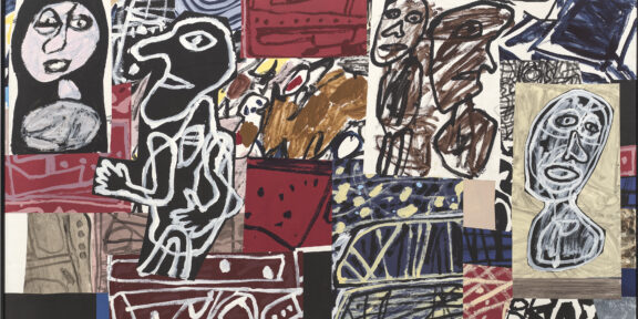 Jean Dubuffet, The Misunderstanding (La Mésentente), 12 marzo 1978. Acrilico su carta, montato su tela, 139,4 x 241,9 cm. Museo Solomon R. Guggenheim, New York, In cambio 86.3405 © Jean Dubuffet, VEGAP, Bilbao, 2022