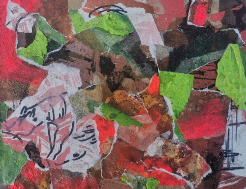 Mila Sambre, A horse in a studio, 2021, tecnica mista su tavola, 10x15 cm