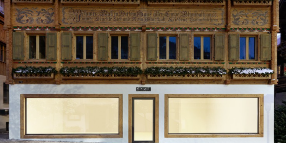 L'esterno della nuova sede di Gagosian a Gstaad, Svizzera