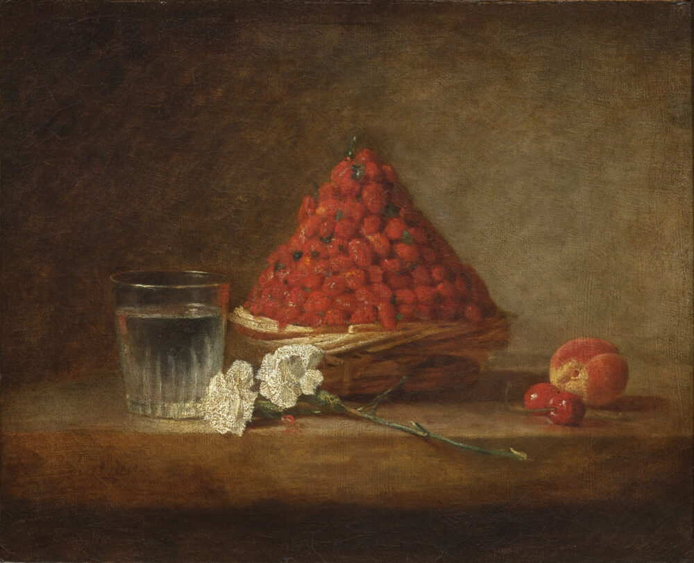 Jean-Baptiste Siméon CHARDIN (1699-1779) The Basket of Wild Strawberries Oil on canvas Signed ‘Chardin’ lower left 38 x 46 cm Estimate : 12 000 000 - 15 000 000