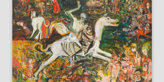 Cecily Brown The Triumph of Death, 2019 Olio su tela / oil on linen 535.94 x 535.94 cm. 211 x 211 in. © Cecily Brown. Courtesy the artist and Thomas Dane Gallery. Photo: Genevieve Hanson