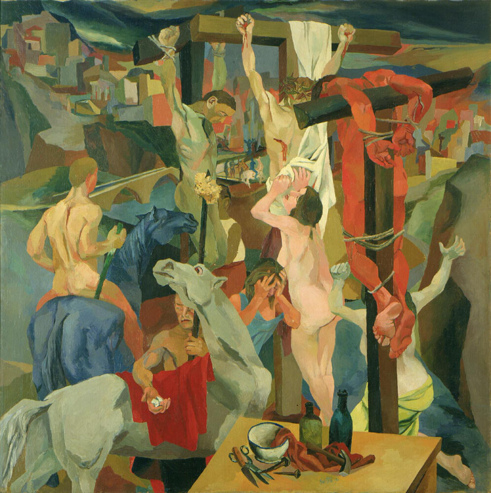 Renato Guttuso, Crocifissione, 1941, olio su tela, cm 198,5x198,5. Roma, Galleria, Nazionale d’Arte Moderna e Contemporanea