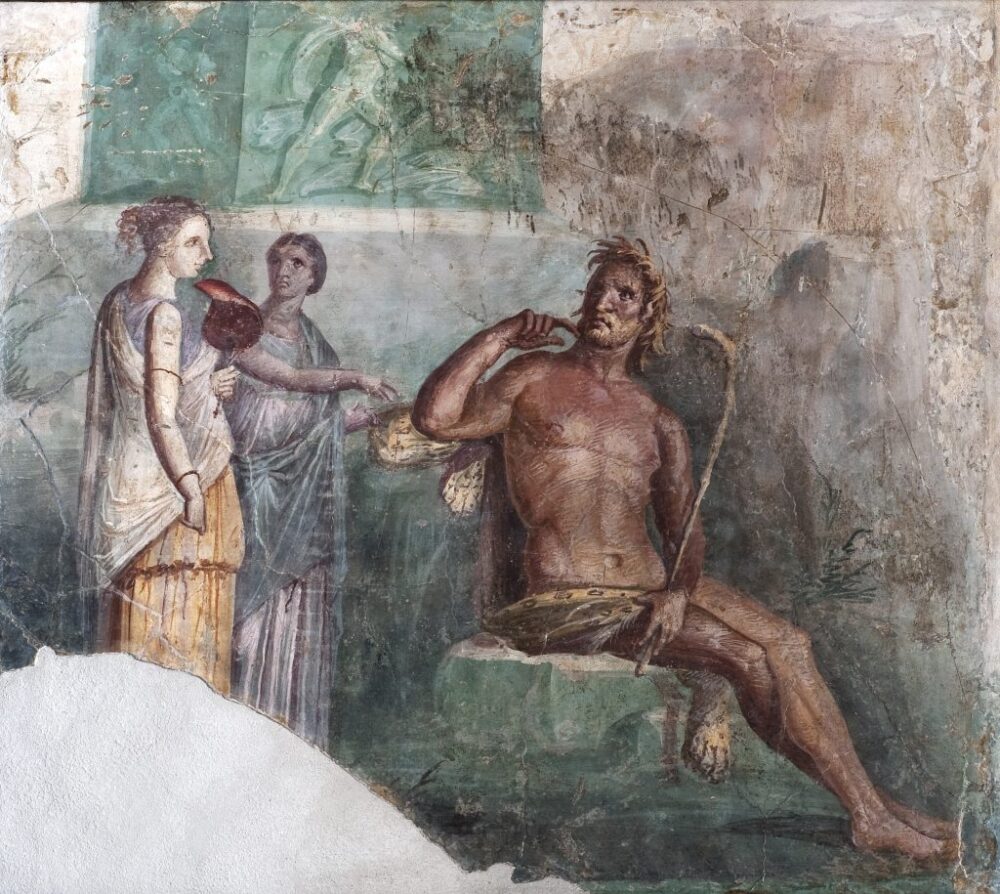 Polyphemus and Galatea ( 1st century BCE), Villa at the Royal Stables on Portici, Pompeii. Image © Photographic Archive, National Archaeological Museum of Naples.