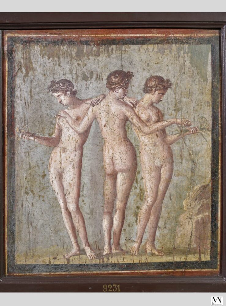 The Three Graces. 1st century CE. Fresco, Masseria di Cuomo – Irace, Pompeii. National Archaeological Museum of Naples: MANN 9231