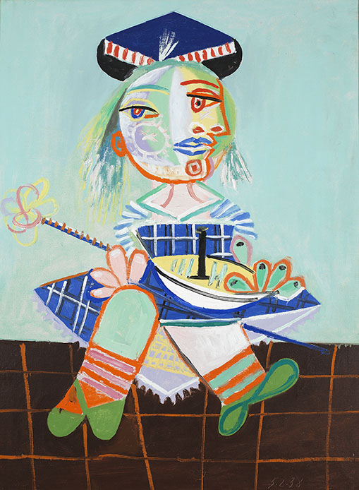 Pablo Picasso, Maya au bateau (5 febbraio 1938), olio su tela, 73 x 56 cm, Z. IX, 98 © Succession Picasso 2022