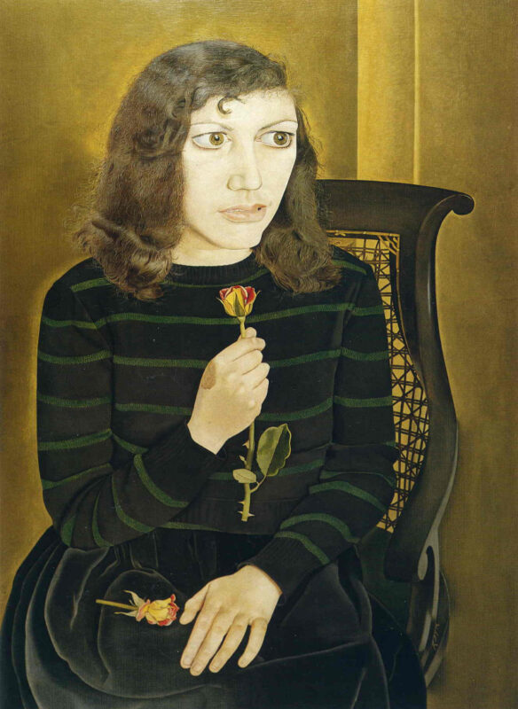 Lucian Freud, Girl with Roses, 1947-8 Courtesy of the British Council Collection, © The Lucian Freud Archive/ Bridgeman Images, photograph © The British Council