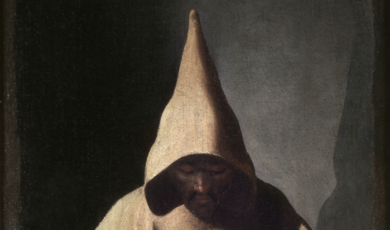 Francisco de Zurbarán, San Francesco contempla un teschio (particolare)