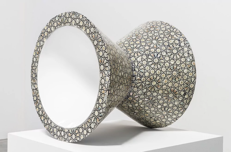 Moataz Nasr - Barzakh (the liminal space) Small version 2019, wood and mother of pearls, variable dimensions