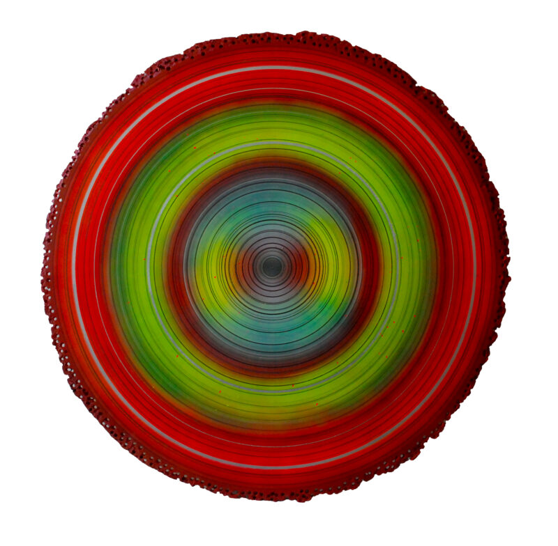 Leonida De Filippi, Hypersonic, Mixed media on wood, 135 cm, 2020