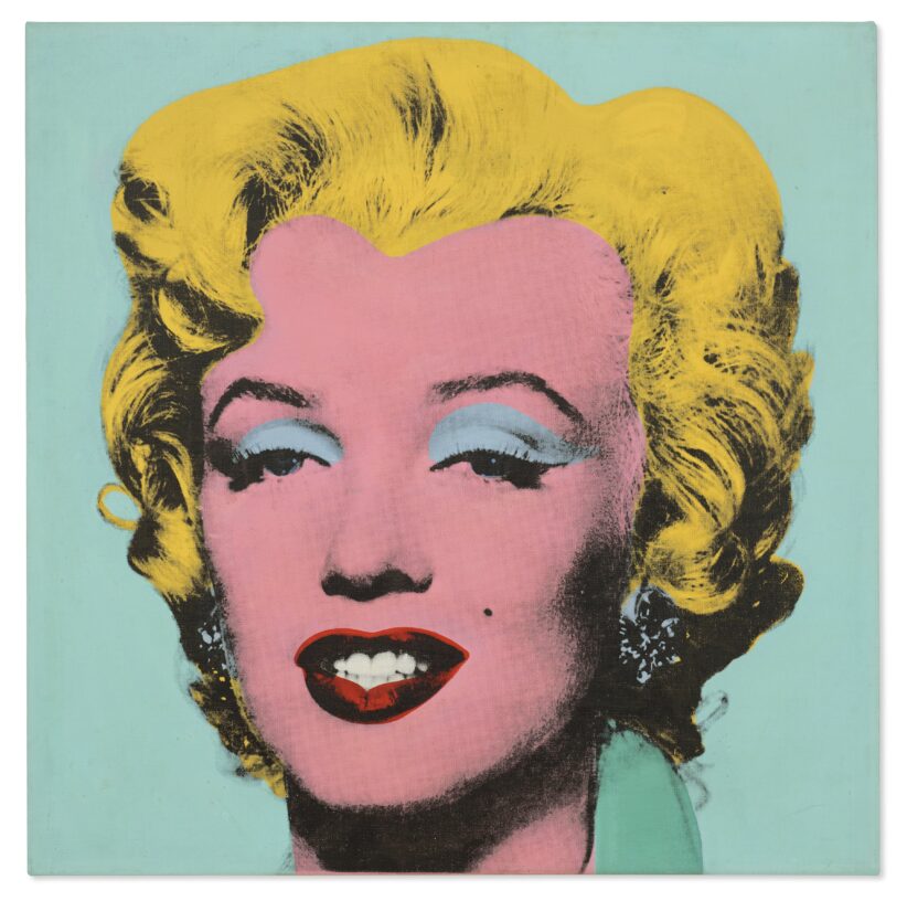 ANDY WARHOL (1928-1987) Shot Sage Blue Marilyn acrylic and silkscreen ink on linen 40 x 40 in. / 101.6 x 101.6 cm. Painted in 1964. Estimate on request