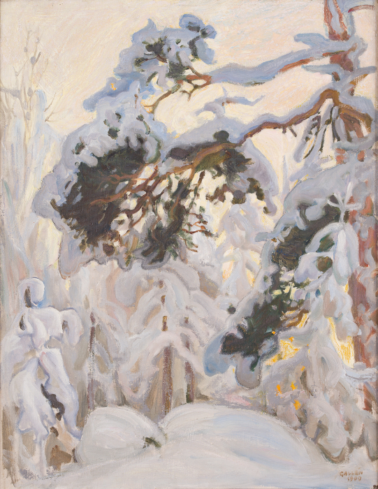 Akseli Gallen-Kallela, Forêt en hiver (1900), oil on canvas, 55,5 x 43,5 cm, Private Collection - Photo : The Gallen-Kallela Museum / Jukka Paavola