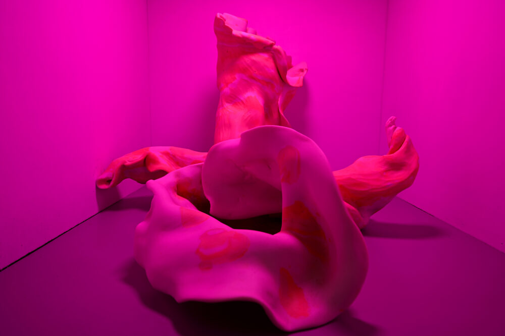 Bea Bonafini, Untitled (Embryo), porcellana colorata e sonora, 2022, dettaglio, TAZ 0,13 mq,OFF1C1NA e Spazio Y– Courtesy l’artista, ph. Germano Serafini