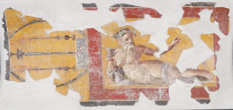 Sileno disteso, I sec. d.C. Affresco Stabiae, Villa Arianna