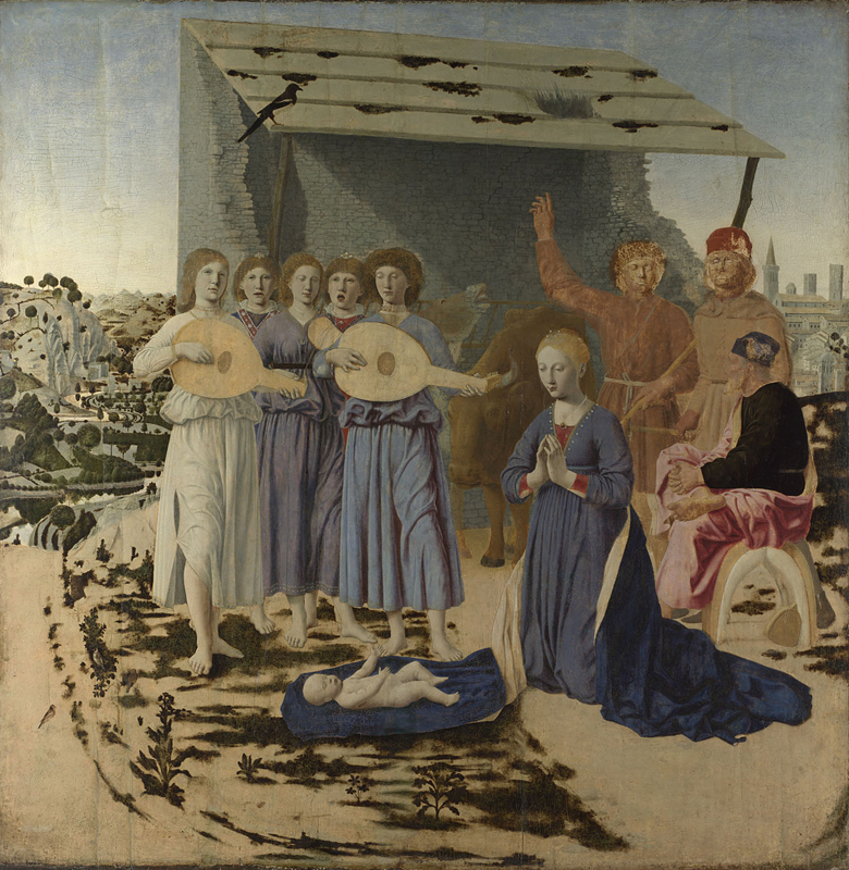 Piero della Francesca, The Nativity, 1470-5 Oil on poplar, 124.4 x 122.6 cm