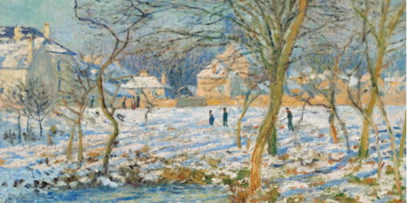 CLAUDE MONET (1840-1926) La Mare, effet de neige signed and dated ‘Claude Monet 75’ (lower left) Painted in Argenteuil in 1874-1875 Estimate: $18 million – 25 million