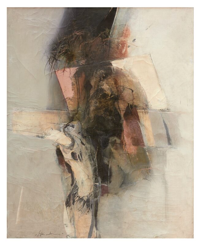 Giacomo Soffiantino, Omaggio a Rembrandt 1966, olio su tela, archivio Soffiantino