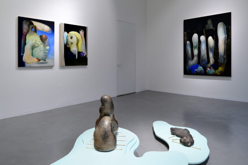 Benedikt Hipp, Songs from the Cave , 2022. Installation view at Galleria Poggiali Milano. Ph. Michele Alberto Sereni. Courtesy Galleria Poggiali