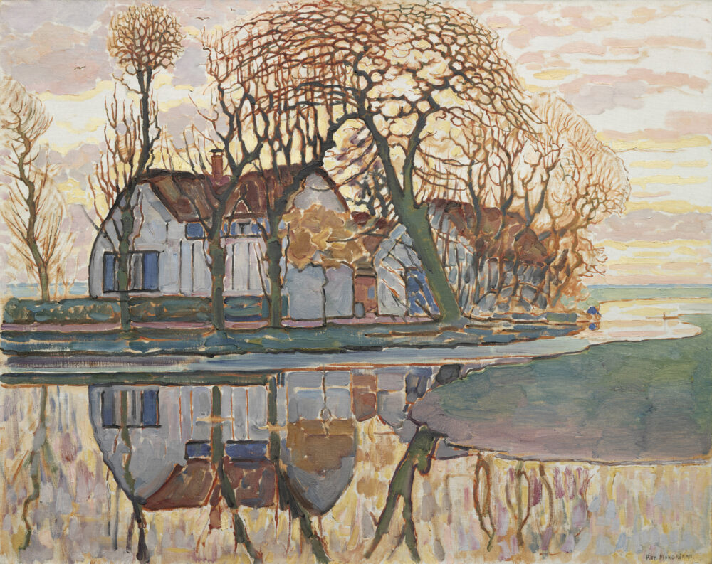 PIET MONDRIAN, FARM NEAR DUIVENDRECHT, CA. 1916 Oil on canvas, 85.5 x 108.5 cm The Art Institute of Chicago, gift of Dolly J. van der Hoop Schoenberg © 2022 Mondrian/Holtzman Trust Photo: bpk/The Art Institute of Chicago / Art Resource, NY